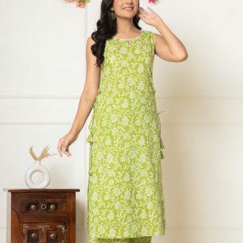 Women Pure Cotton Kurti, Palazzo Set