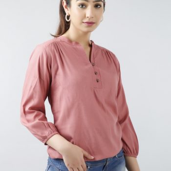 Women Regular Sleeves Pink Top