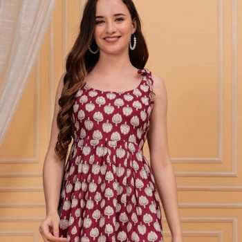 Women Pure Cotton Floral Print Anarkali Kurta